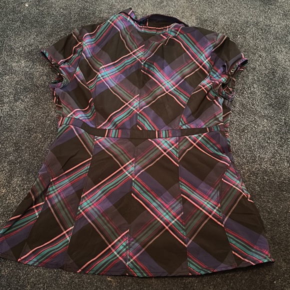 Express Purple plaid blouse L - Picture 3 of 5
